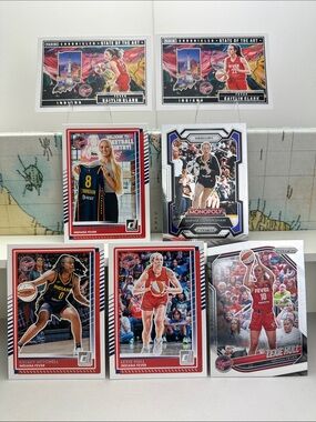 Caitlin Clark w/ Sophie Cunningham/Lexie Hull + Mitchell Indiana Fever lot of 7